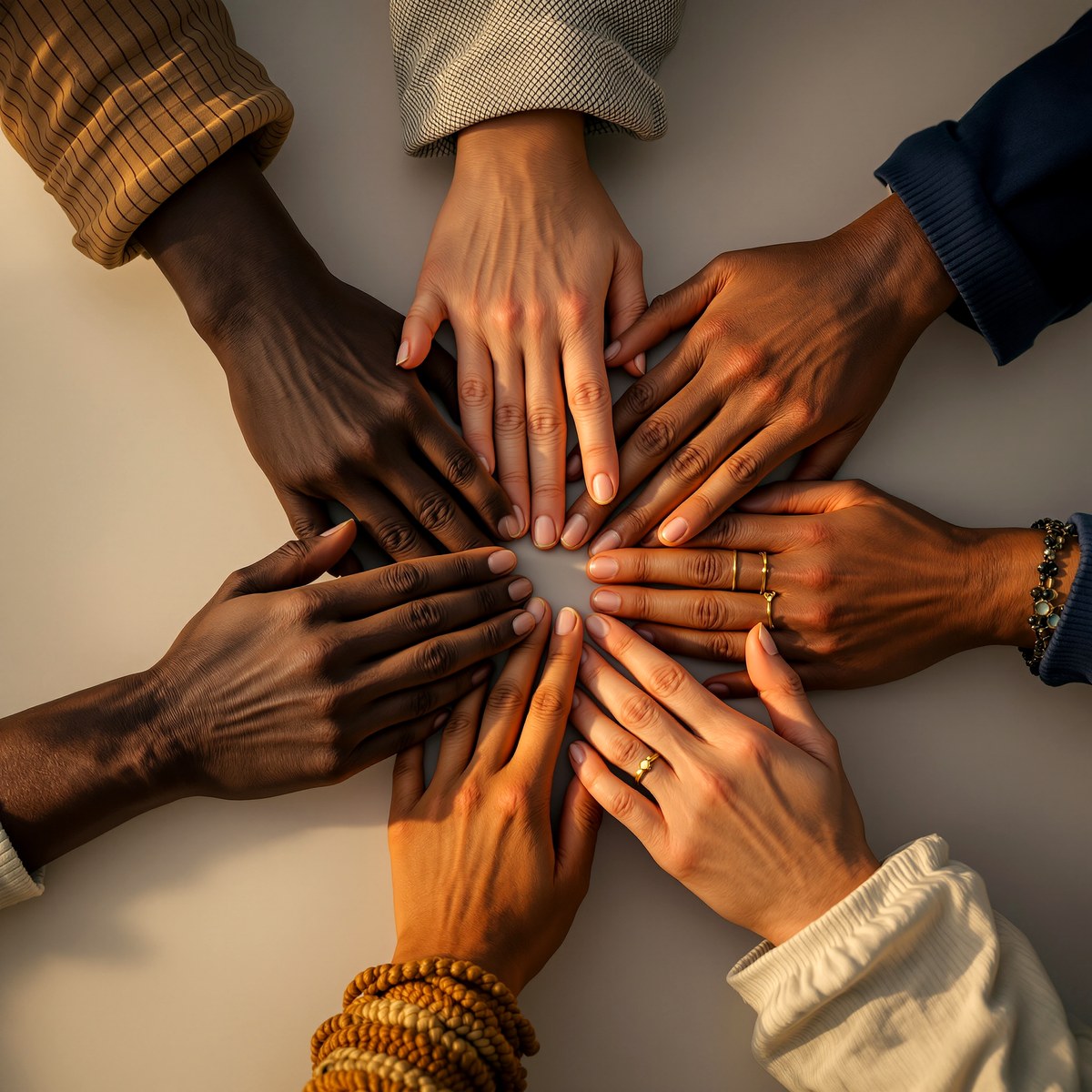 Hands joined in solidarity